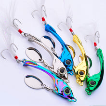 Load image into Gallery viewer, Lure Bait Metal Rotating Glitter Bait Long Throw Flutter Swim VIB Zinc Alloy Hard Fishhook Suitable For Warping Mouth Mandarin Fish Bass Fishing Accessories