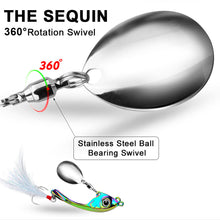 Load image into Gallery viewer, Lure Bait Metal Rotating Glitter Bait Long Throw Flutter Swim VIB Zinc Alloy Hard Fishhook Suitable For Warping Mouth Mandarin Fish Bass Fishing Accessories