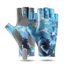 Load image into Gallery viewer, Summer Ice Silk Sunscreen Luya Gloves Men's Half Finger Outdoor Sweat-Absorbing Breathable Anti-Slip Anti-Thorn Gloves Tiger Mouth Thickened Elastic Sports Fishing Equipment