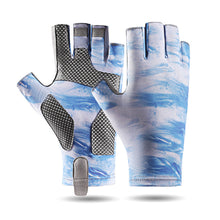 Load image into Gallery viewer, Summer Ice Silk Sunscreen Luya Gloves Men's Half Finger Outdoor Sweat-Absorbing Breathable Anti-Slip Anti-Thorn Gloves Tiger Mouth Thickened Elastic Sports Fishing Equipment