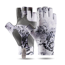 Load image into Gallery viewer, Summer Ice Silk Sunscreen Luya Gloves Men's Half Finger Outdoor Sweat-Absorbing Breathable Anti-Slip Anti-Thorn Gloves Tiger Mouth Thickened Elastic Sports Fishing Equipment