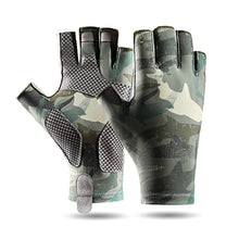 Load image into Gallery viewer, Summer Ice Silk Sunscreen Luya Gloves Men's Half Finger Outdoor Sweat-Absorbing Breathable Anti-Slip Anti-Thorn Gloves Tiger Mouth Thickened Elastic Sports Fishing Equipment