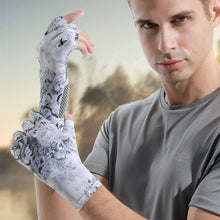 Load image into Gallery viewer, Summer Ice Silk Sunscreen Luya Gloves Men's Half Finger Outdoor Sweat-Absorbing Breathable Anti-Slip Anti-Thorn Gloves Tiger Mouth Thickened Elastic Sports Fishing Equipment