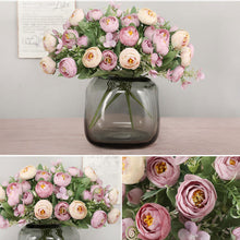 Load image into Gallery viewer, 1 Bouquet 30cm Artificial Peony Tea Rose Flowers 10 Head Camellia Silk Fake Flower For DIY Home Garden Wedding Decor