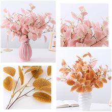 Load image into Gallery viewer, Artificial Flowers Eucalyptus Leaves Branch Fake Plant Decoration for Wedding Home Flower Arrangement Blue Pink Eucalyptus Decor