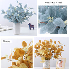Load image into Gallery viewer, Artificial Flowers Eucalyptus Leaves Branch Fake Plant Decoration for Wedding Home Flower Arrangement Blue Pink Eucalyptus Decor