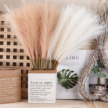 Load image into Gallery viewer, 3Pcs Artificial Fluffy Pampas Grass Bouquet Wedding Party Decoration Boho Fake Reed Plant Flowers for DIY Room Home Decor