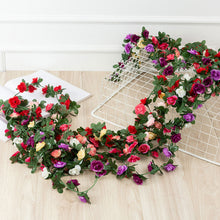 Load image into Gallery viewer, 45 Heads Artificial Flowers Vine Rose DIY Fake Plant Leaf DIY Hanging Vine Home Party Wedding Decoration Rattan Trailing Fake Flowers