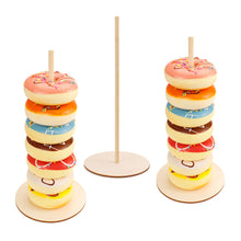 Load image into Gallery viewer, 1Pcs Wooden Doughnut Stand Donut Wall Display Holder Wedding Party Decor Dessert Doughnut Table Holder Kids Birthday