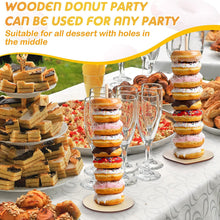 Load image into Gallery viewer, 1Pcs Wooden Doughnut Stand Donut Wall Display Holder Wedding Party Decor Dessert Doughnut Table Holder Kids Birthday