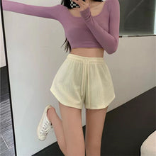 Load image into Gallery viewer, Women Shorts Summer High Waist Elastic Up Drawstring Wide Leg Sweat Short Fitness Running Shorts Loose Casual Large Sports Pants