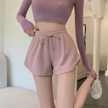 Load image into Gallery viewer, Women Shorts Summer High Waist Elastic Up Drawstring Wide Leg Sweat Short Fitness Running Shorts Loose Casual Large Sports Pants