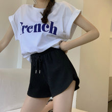 Load image into Gallery viewer, Women Shorts Summer High Waist Elastic Up Drawstring Wide Leg Sweat Short Fitness Running Shorts Loose Casual Large Sports Pants