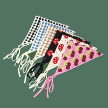 Load image into Gallery viewer, Sweet Cute Strap Hair Bag Headscarf Hat Small Mushroom Strawberry Handmade Crochet Hollow Triangle Headband Towel