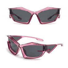 Load image into Gallery viewer, Retro UV400 Sunglasses Fashion Cat Eye Irregular Glasses Women Men Silver Mirror Goggles Unique Punk Sun Glasses Shades