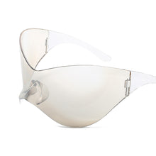 Load image into Gallery viewer, Women Men UV400 Punk Goggle Sunglasses Silver Sport Sun Glasses One Piece Eyewear Shades