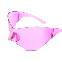 Load image into Gallery viewer, Women Men UV400 Punk Goggle Sunglasses Silver Sport Sun Glasses One Piece Eyewear Shades