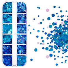 Load image into Gallery viewer, 12 Grids/set Ocean Series Nail Decoration Accessories Metal Rivet Sequins Multiple Styles Manicure Art Ornaments