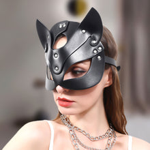 Load image into Gallery viewer, Leather SM Fox Eye Mask Ball Role Playing Mask PU Fun Mask Foreign Trade Cross Border Adult Performance Props