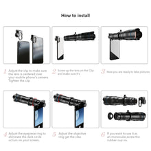 Load image into Gallery viewer, 36x Upgrade High-Definition Telephoto Mobile Phone Lens Universal Single-Tube External Focusing Fishing Observation Telescope