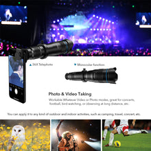 Load image into Gallery viewer, 36x Upgrade High-Definition Telephoto Mobile Phone Lens Universal Single-Tube External Focusing Fishing Observation Telescope