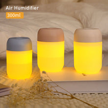 Load image into Gallery viewer, 300ml Chic Mini Air Humidifier with Night Light Essential Oil Diffuser USB Mist Maker Car Air Freshener for Bedroom Office
