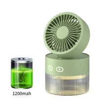 Load image into Gallery viewer, Portable Fan Air Humidifier 350ml Water Cooler Table Fan Usb Rechargeable Fan Essential Oil Diffuser Night Light Car Fan
