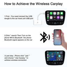 Load image into Gallery viewer, Wireless CarPlay Adapter for lPhone Wireless Auto Car Adapter,Apple Wireless Carplay Dongle,Plug Play 5GHz WiFi Online Update