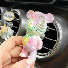 Load image into Gallery viewer, Mini Car Fan Car Air Vent Outlet Perfume Clip Air Freshener Fan Charm Bear Decor Automobile Interior Decoration Accessories