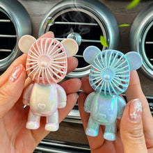 Load image into Gallery viewer, Mini Car Fan Car Air Vent Outlet Perfume Clip Air Freshener Fan Charm Bear Decor Automobile Interior Decoration Accessories