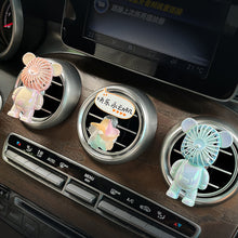 Load image into Gallery viewer, Mini Car Fan Car Air Vent Outlet Perfume Clip Air Freshener Fan Charm Bear Decor Automobile Interior Decoration Accessories