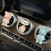 Load image into Gallery viewer, Mini Car Fan Car Air Vent Outlet Perfume Clip Air Freshener Fan Charm Bear Decor Automobile Interior Decoration Accessories