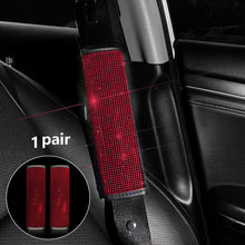Load image into Gallery viewer, 2Pcs Rhinestones Crystal Car Seat Belt Cover Shoulder Pads Covers Soft Comfort Plush Shoulder Strap Auto Interior Accessories Car Styling
