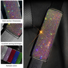 Load image into Gallery viewer, 2Pcs Rhinestones Crystal Car Seat Belt Cover Shoulder Pads Covers Soft Comfort Plush Shoulder Strap Auto Interior Accessories Car Styling
