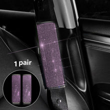 Load image into Gallery viewer, 2Pcs Rhinestones Crystal Car Seat Belt Cover Shoulder Pads Covers Soft Comfort Plush Shoulder Strap Auto Interior Accessories Car Styling