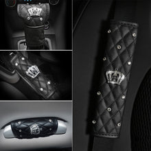 Load image into Gallery viewer, Car Styling Crystal Crown Car Seat Belt Cover Shoulder Pads Car Shifter Gear Knob Cover Hand Brake Covers Auto Interior Accessories