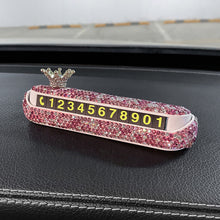 Load image into Gallery viewer, Bling Diamonds Car Temporary Phone Number Parking Sign Women's Trending Creative Parking Card Car Moving Digital Ornaments