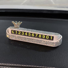 Load image into Gallery viewer, Bling Diamonds Car Temporary Phone Number Parking Sign Women's Trending Creative Parking Card Car Moving Digital Ornaments