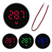 Load image into Gallery viewer, LED Digital Display Circular Two-wire Voltmeter DC Digital Voltmeter Head Display Reverse Connection Protection DC 4-100V