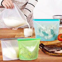 Load image into Gallery viewer, 1pc Reusable Silicone Sealing Food Storage Bag High Temperature Resistant Food Bag Refrigerator Stand up Fresh Bag Freezer Food Storage Bag
