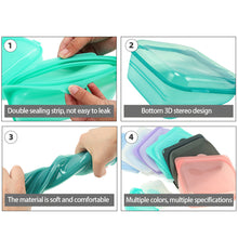 Load image into Gallery viewer, 1pc Silicone Reusable Food Bag Freezer Food Container Heat Resistant Leakproof Fresh Keeping Bags Sub-packing Sealing Bags