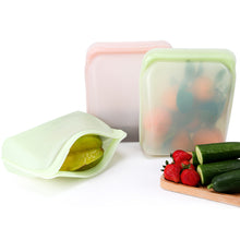 Load image into Gallery viewer, 1pc 1000ml Silicone Reusable Food Bag Freezer Food Container Heat Resistant Leakproof Fresh Keeping Bags Sub-packing Sealing Bags