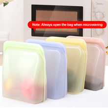 Load image into Gallery viewer, 1pc 1000ml Silicone Reusable Food Bag Freezer Food Container Heat Resistant Leakproof Fresh Keeping Bags Sub-packing Sealing Bags