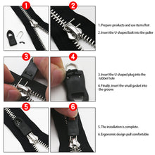 Load image into Gallery viewer, 5pcs/8pcs Replacement Zipper Puller End for Clothing Bag Zipper Fixer Traveling Suitcase Backpack Zipper Puller Pants Broken Buckle Zip Cord Tab