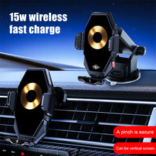 Load image into Gallery viewer, Car Supplies 15w Wireless Fast Charge Induction Navigation Bracket Car Air Vent Car Mobile Phone Holder T7