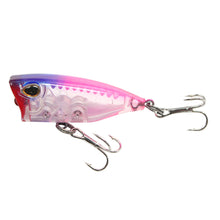 Load image into Gallery viewer, 4CM 3.3G Multi-Color Water System Micro Matter Wave Climbing ABS Lure Floating Fishing Bait Poper Trout Pike Fishing Hard Bait Triple Hook