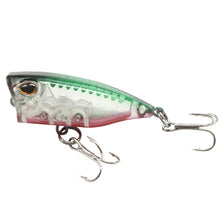 Load image into Gallery viewer, 4CM 3.3G Multi-Color Water System Micro Matter Wave Climbing ABS Lure Floating Fishing Bait Poper Trout Pike Fishing Hard Bait Triple Hook