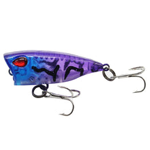 Load image into Gallery viewer, 4CM 3.3G Multi-Color Water System Micro Matter Wave Climbing ABS Lure Floating Fishing Bait Poper Trout Pike Fishing Hard Bait Triple Hook