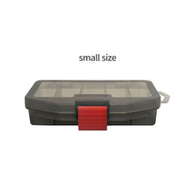 Load image into Gallery viewer, Gray Transparent Plastic Single Layer Lure Box Large/Medium/Small Size Fishing Accessories Case 5 Grids Soft Bait Hard Bait Storage Box