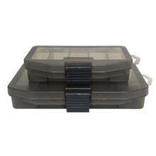 Load image into Gallery viewer, Gray Transparent Plastic Single Layer Lure Box Large/Medium/Small Size Fishing Accessories Case 5 Grids Soft Bait Hard Bait Storage Box